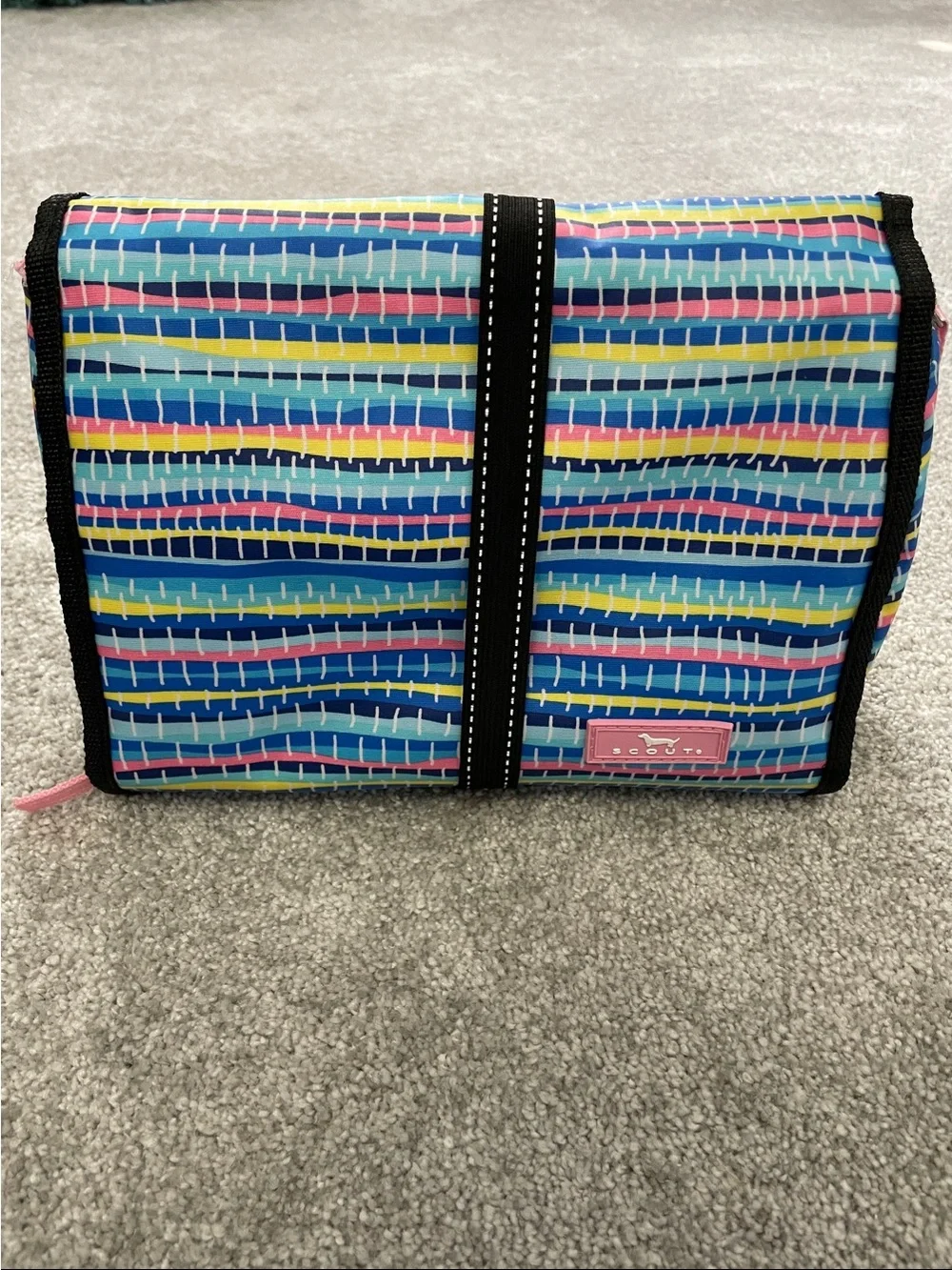 Scout Striped Cosmetic Organizer in Blue, Pink, Yellow